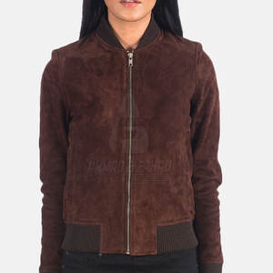 Chaqueta de Cuero Sintético para Mujer, Invierno, Premium, Cuello Alto, Tejida, para Moda Urbana Diaria - Product Image 4