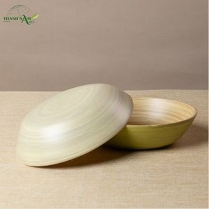 Tazón de Bambú Tejido a Mano con Curvas Orgánicas, Textura Natural en Capas, No Tóxico, Ecológico, Apto para Lavavajillas, Diseño Rústico - Product Image 1