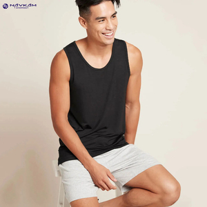 100% nuevo poliéster 10% Spandex hombre Camiseta sin mangas bolsillo hombres Top de gran tamaño camisetas sin mangas precio bajo - Product Image 3