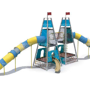 Équipement de jeux d'extérieur durable HP-OPCS 002, toboggan et ensemble de jeux d'escalade pour parcs - Product Image 1