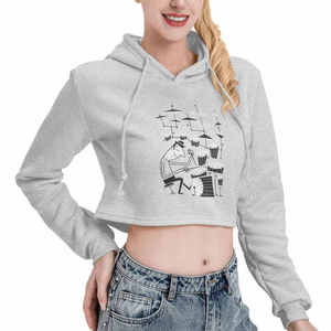 Sweat à capuche en tricot imprimé avec un badge personnalisé, long, lavé, vintage, ourlet élastique, vêtements pour femmes tendance - Product Image 6