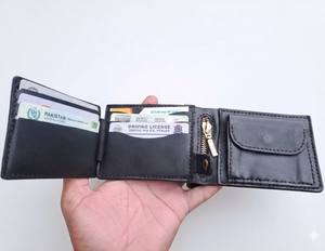 Cartera Corta Vintage de Cuero Genuino con Bloqueo RFID para Hombre, Forro de Poliéster, para Reuniones y Uso Diario - Product Image 6