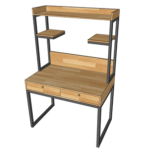 BD68086 Rubber Wood Computer <b>Desk</b> with Drawers and <b>Shelves</b> - Product Image 4