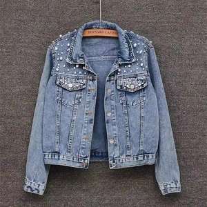 Veste en jean décontractée déchirée pour femmes 2025 haute nouvelle qualité ajustée Denim durable prix de gros vestes de fourrure - Product Image 1