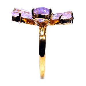 925 Sterling Silver Rose <b>Quartz</b> <b>Ring</b> Classic Style Gold Plated for Weddings - Product Image 5