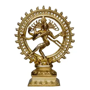 湿婆 (Nataraj) 黄铜雕像 | 由黄铜/青铜制成的装饰性黄铜雕像
