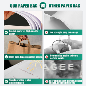 Sac de shopping en papier kraft écologique avec logo personnalisé KAKA, avec poignées torsadées, sac d'emballage cadeau recyclable coloré - Product Image 2