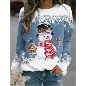 Custom OEM/ODM Long Sleeve Winter Pullover <b>Sweater</b> Digital Printing <b>Christmas</b> Snowman Pattern Men Women's Hoodies Sweatshirts - Product Image 5
