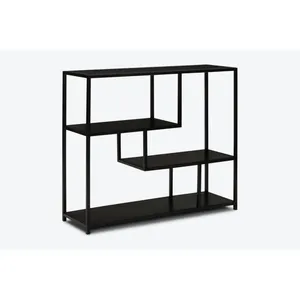 Table console de luxe la plus vendue Style design moderne fabriqué à la main dessus en marbre noir matériau laiton décor d'hôtel à domicile Table d'angle - Product Image 4