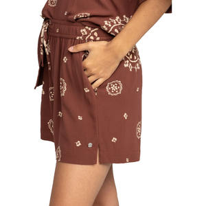 2024 Collection d'été femmes marron respirant numérique imprimé coupe ample Shorts décontractés mi-taille plage basse quantité minimale de commande disponibilité - Product Image 3