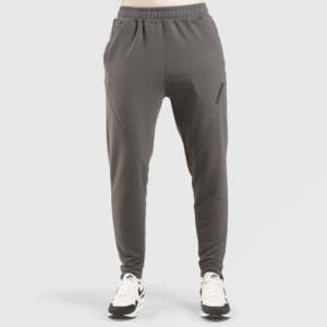 Pantalones Harem Transpirables de Felpa Terry para Entrenamiento, Color Gris, Cintura Media, Cierre Elástico, Lavado con Efecto Arrugado - Product Image 3