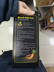 Crème colorante pour cheveux noire 3 en 1, permanente, naturelle, coloration instantanée des cheveux, sans ammoniaque, couverture facile des cheveux gris, couleur longue durée - Product Image 2