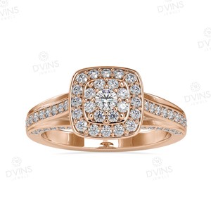 For GIA Certified VVS Natural Diamond 10K/14K Gold Hip Hop Ring for Wedding Anniversary & Parties-Classic Rounded Design - Product Image 1