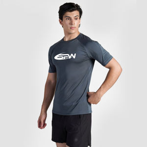 Camiseta de Fitness para hombre, estampado gráfico, tejido de poliéster, secado rápido, elástico, ajuste cómodo, elegante para la vida en el gimnasio, ropa de calle cruzada - Product Image 6