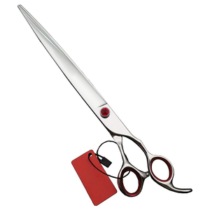 Ciseaux de toilettage pour poils d'animaux élégants en acier inoxydable lames droites et tranchantes avec vernis miroir et outils de toilettage à vis fixes - Product Image 1