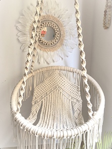 Columpio de macramé bohemio hecho a mano 100%, hamaca colgante para interiores y exteriores, silla tejida a mano con diseño de columpio - Product Image 5