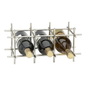 Support de refroidisseur de bouteille de vin polyvalent moderne Anneaux en aluminium Conception Nickelage poli Solution de stockage élégante Bar à la maison - Product Image 6