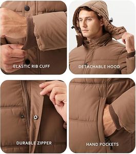 เสื้อแจ็กเก็ตขนแกะกันความร้อนสำหรับสตรีทของผู้ชายเสื้อแจ็กเก็ตบอมเบอร์กันนํ่ากันน้ำ - Product Image 5