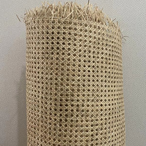 Rouleau de maille de rotin de tissage de diamant naturel de taille personnalisée pour la porte d'armoire de meubles de bricolage et la décoration murale - Product Image 1