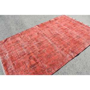 Alfombra turca de área grande de 9x12 roja Vintage de lana de látex de 10mm Rectangular para adolescentes de entrada, diseño de retazos A LA Hallway-5x8.3ft - Product Image 4