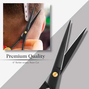 กรรไกรช่างตัดผม supercuts กึ่งมีดโกนขอบสีดำ6" - Product Image 5