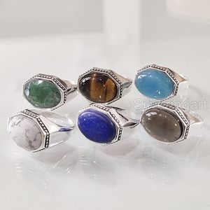 Bague pour homme en gros, pierre de lune naturelle, labradorite, turquoise, tourmaline, pierre précieuse, bague turque, bijoux, bague en argent sterling 925 - Product Image 5