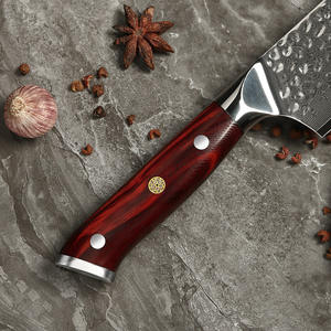 มีดเชฟเหล็กดามัสกัสทำมือพร้อมที่จับไม้ - Product Image 3