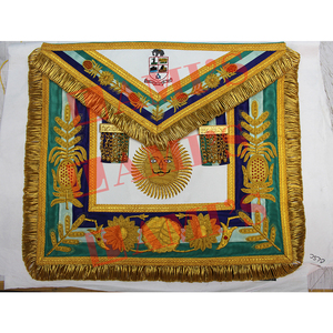 Hot Sale 2025 Handmade Embroidery Gold <b>Wire</b> Masonic Apron Wholesale Freemasons Regalia Apron - Product Image 1