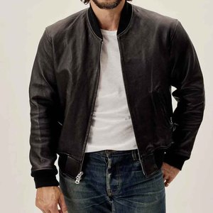 Veste de moto en cuir de style vintage pour hommes, veste de sport en toile de toutes les tailles pour motards de couleur noire - Product Image 2