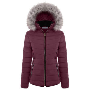Elegante chaqueta acolchada de Invierno para mujer con capucha, material resistente al agua y marca personalizada - Product Image 1
