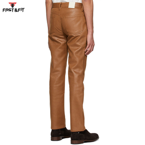 Pantalon en cuir personnalisé grande taille pour hommes nouveau design pantalon en cuir brodé respirant décontracté taille moyenne à vendre - Product Image 3