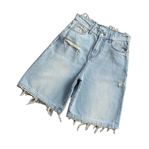 Custom LOGO <b>Jeans</b> Denim Shorts <b>for</b> <b>Men</b> Professionally Unique Style Casual Wash Denim Straight Leg Distress Short <b>For</b> Cheap Price - Product Image 5