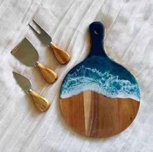 Tabla de Cortar de Resina y Madera Resistente para Cocina, Fabricada con Madera de Acacia y Mango para las Necesidades Diarias de Corte - Product Image 1