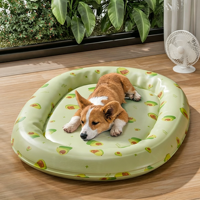 Nouveau Nid Rafraîchissant d'Été pour Animaux de Compagnie avec Coussin Ovale, Lit en Gel Glacé pour Chiens et Chats de Petite et Grande Taille, Utilisation Intérieure