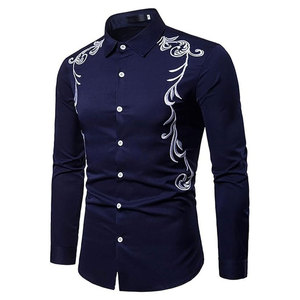 Nuevo estilo Slim Fit Formal Casual Wear Camisas bordadas Mejor calidad Diseño Premium Top Nuevas camisas bordadas de moda Hombres - Product Image 3
