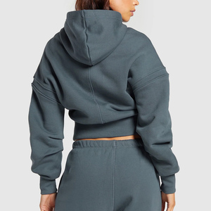 Sudadera corta personalizada para mujer, sudadera con capucha corta al por mayor, nuevo diseño, estilo moderno - Product Image 4