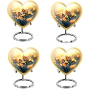 ชุดโกศใส่ศพสีเหลือง4ชิ้นประกอบด้วยผีเสื้อคู่ขนาด3นิ้ว - Product Image 1