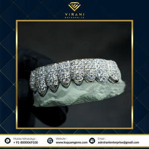 VVS Moissanite diamant clouté or argent dents Grillz Micro réglage bijoux pour les acheteurs en vrac prix fiable - Product Image 4