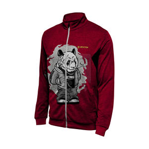 เสื้อมีฮู้ดแบบมีซิปสำหรับผู้ชายผ้าฝ้าย100% ตามสั่งสีทึบคอสูงแนวสตรีทแวร์พร้อมการออกแบบปักลายสำหรับฤดูหนาวผู้ผลิต OEM - Product Image 3