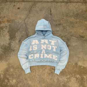 เสื้อฮู้ดแบบสวมศีรษะสำหรับผู้ชายผ้าพิมพ์ลายปักลายด้วยกรดซีดจางแบบตัดเย็บสไตล์วินเทจ - Product Image 3