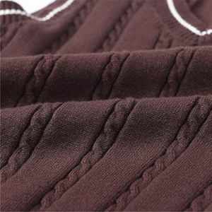 Venta al por mayor de gran tamaño Jersey de alta calidad cuello en V de punto de moda sin mangas logotipo personalizado estilo unisex casual hombres suéter chalecos - Product Image 6