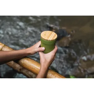 Vaso Sostenible GRS RPP con Tapa de Bambú, Gadgets Ecológicos - Product Image 3