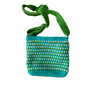 Bolso de playa de estilo de mano a la moda de fábrica, bolsos de ganchillo de punto con logotipo personalizado, bolso de ganchillo de punto con logotipo - Product Image 1