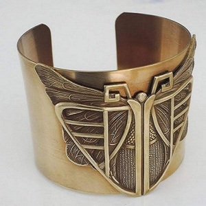 Stylish Vintage Religious Brass Cuff <b>Bracelet</b> with Diamond and Pearl Trendy Year Design Religious Jewelry Gift Bangle - Product Image 5