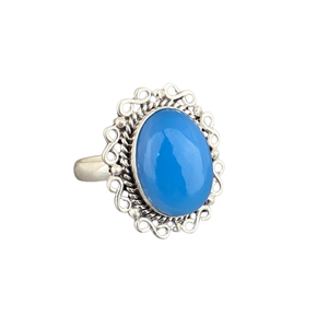 Chalcedony Gemstone Girls <b>Ring</b> Gemstone <b>Ring</b> 925 Sterling Silver Luxurious Handmade <b>Ring</b> Jewelry 925 Stamp Silver Sterling - Product Image 1