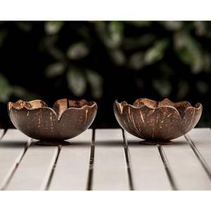 Juego de Tazones para Sopa de Coco Ecológicos Hechos a Mano, Vajilla Moderna y Elegante de Lujo, Pulida, de 4 Piezas, con Logotipo Personalizado para Fiestas - Product Image 5