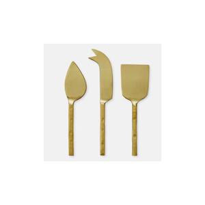 Trancheuse à fromage en marbre blanc Couteau à manche en acier inoxydable doré Épandeur avec manche solide martelé Épandeur à fromage - Product Image 6