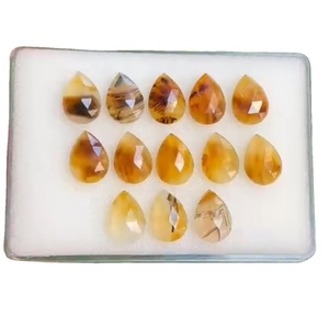 Ágata Natural Montana de grado AAA, forma de pera, corte de rosa, Diamante de laboratorio de plata de alta calidad, piedras preciosas sueltas tratadas con calor para joyería - Product Image 1