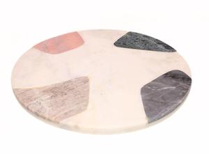 Vente en gros de planche design ronde rose marbré de l'Inde planche de cuisine en bois polyvalente pour couper le fromage, servir ou présenter - Product Image 5