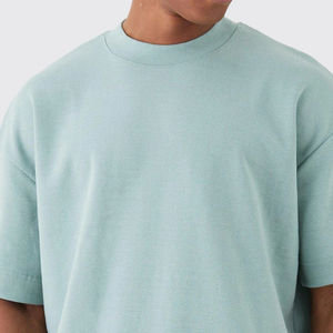 Summer <b>Men</b> Casual <b>Short</b> <b>Sets</b> Solid Color Blank Plain 100% Cotton Jersey Casual Wear <b>Men</b> Drop Shoulder T Shirt <b>And</b> <b>Short</b> <b>Sets</b> - Product Image 4